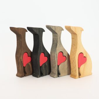 Personalised Wooden Whippet Figurine, father's day dog owner gift, Memorial statue with engraved love heart