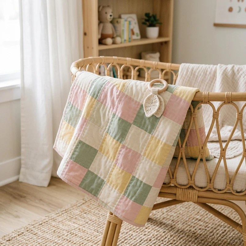 Patchwork Pastel Baby Quilt