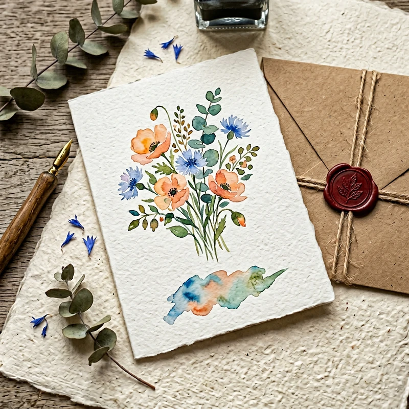 Watercolor Wildflower Card