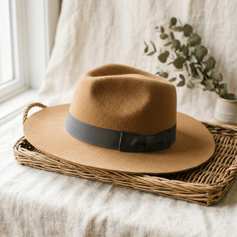 Camel Wool Felt Fedora