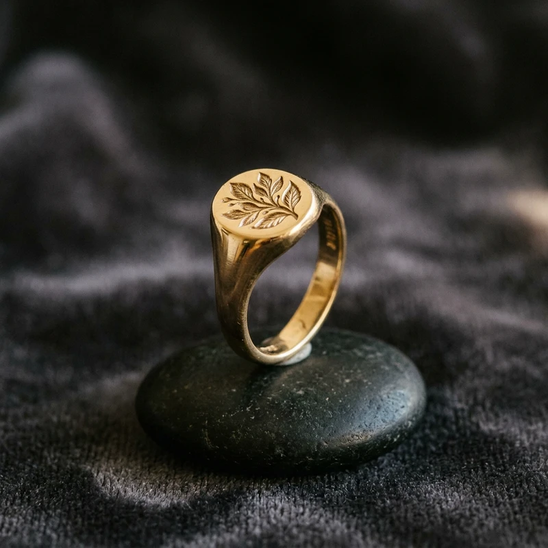 Hand-Carved Gold Signet