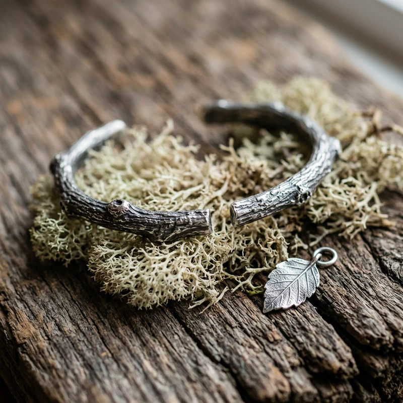 Silver Twig Cuff Bracelet
