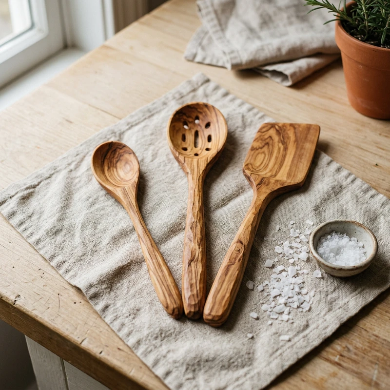 Olive Wood Kitchen Trio