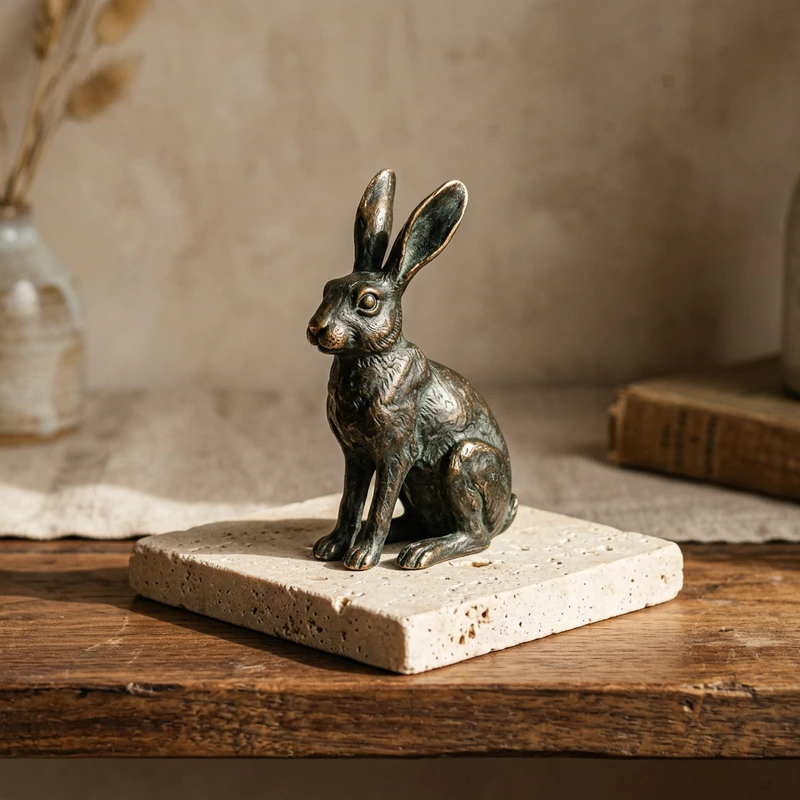 Cast Bronze Sitting Hare